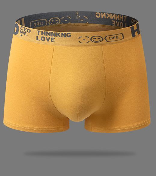 Fashion Solid Color Men'S Underwear Vitality Belt Comfortable Boxer Briefs Soft Breathable Four-Legged Shorts Hair Wholesale