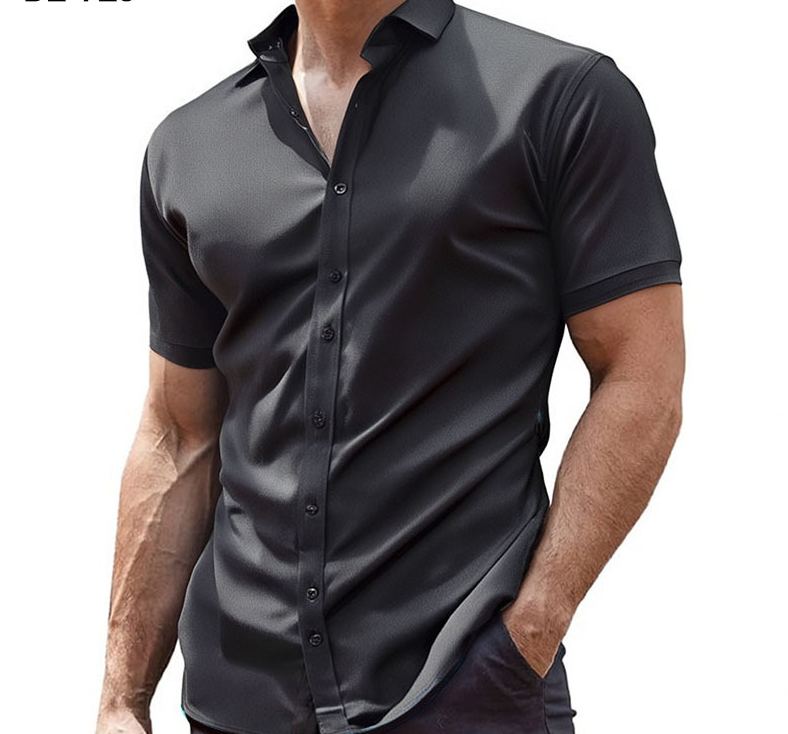 Short Sleeve Muscle Dress Shirt - Stretch Fit