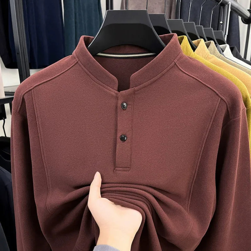 Men's stand collar business casual sweatshirt