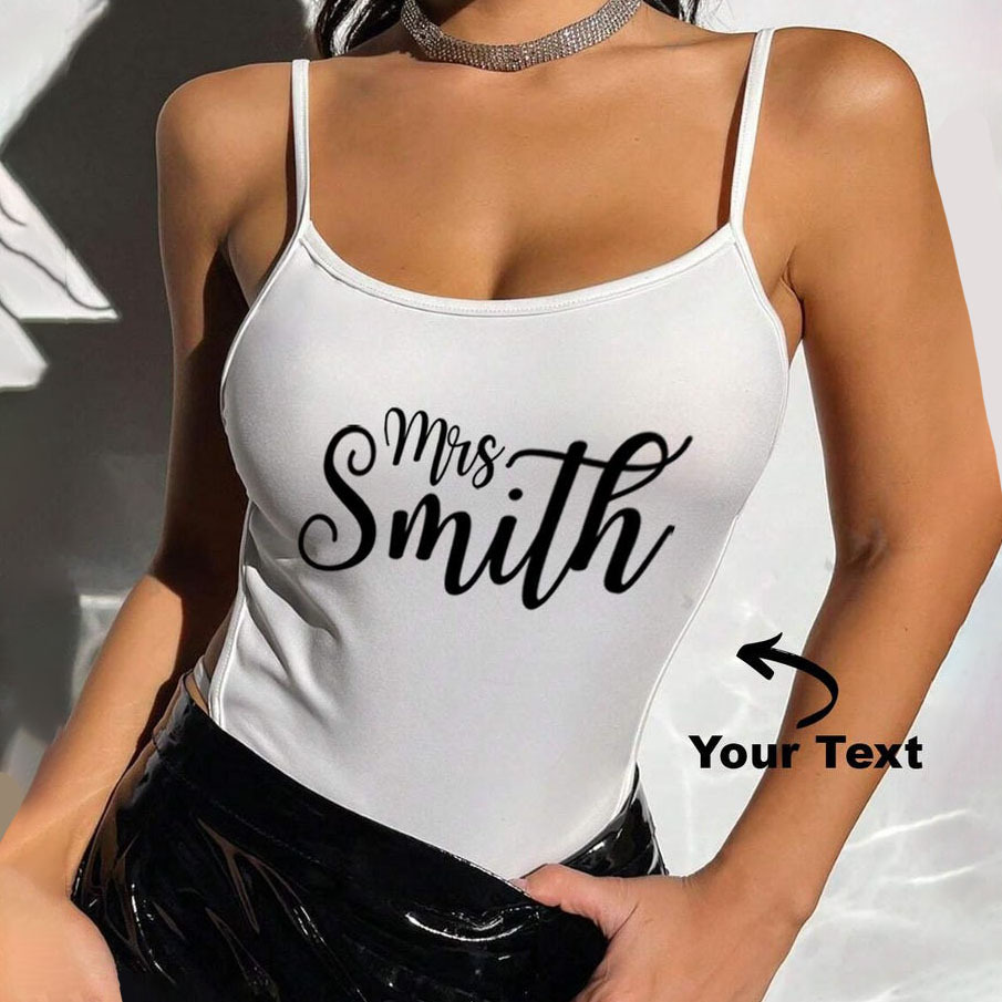 Personalized text custom sling jumpsuit