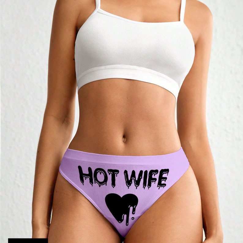 Custom Text SEXY bikini Thong Panties Heart Melted