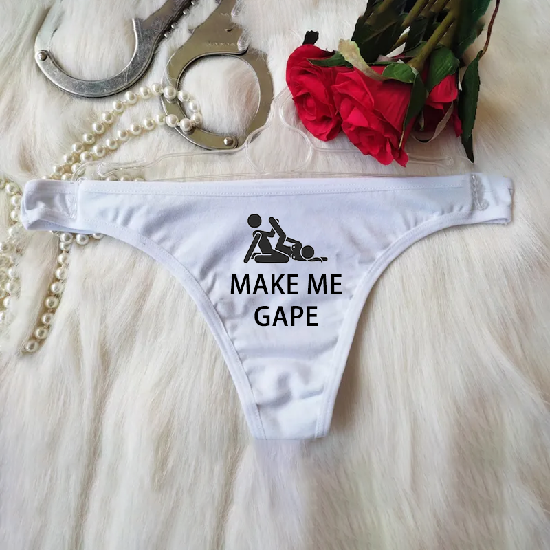 Customized thong with personalized text and pattern