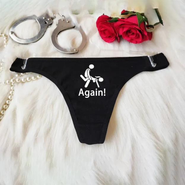Customized thong with personalized text and pattern
