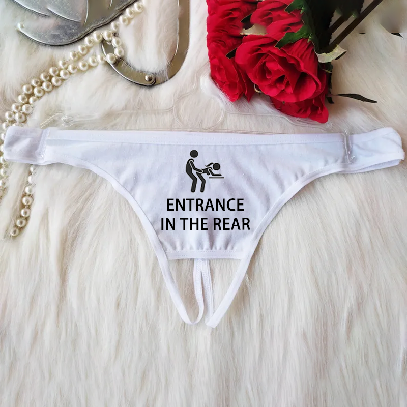 Customized thong with personalized text and pattern