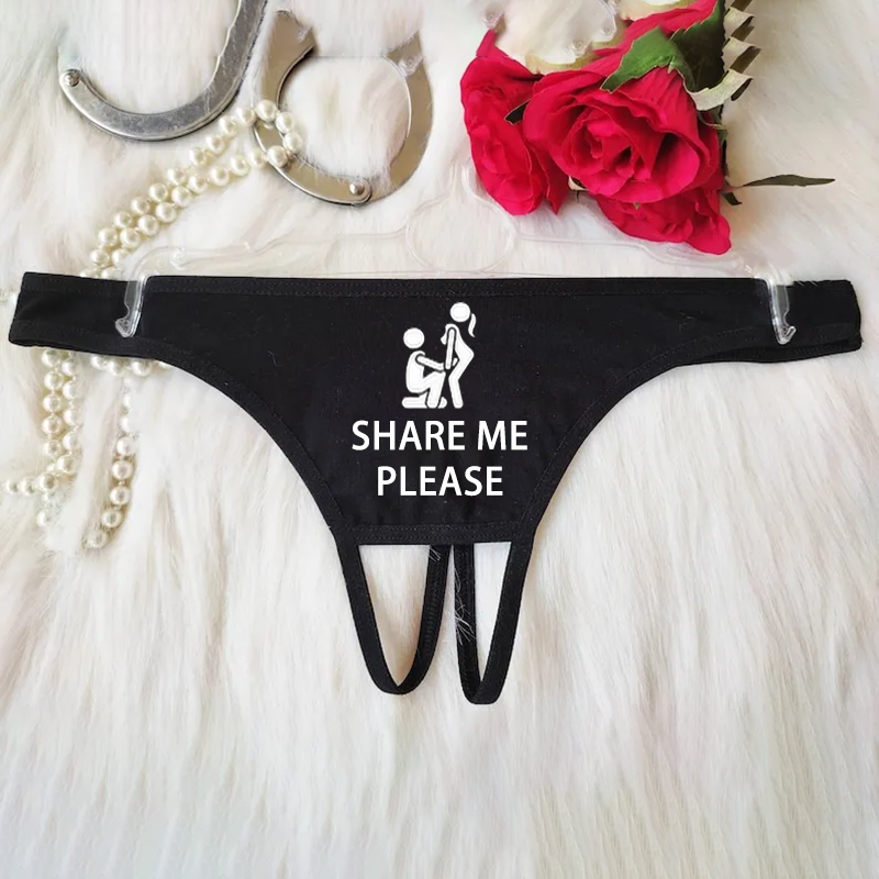 Customized thong with personalized text and pattern