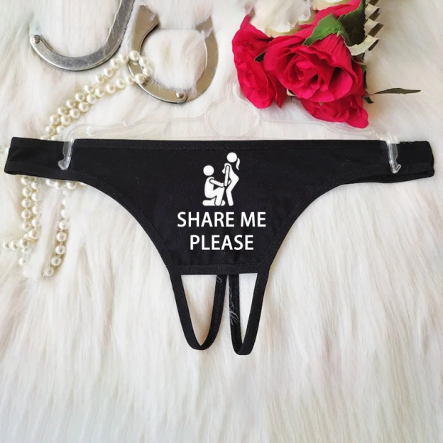 Customized thong with personalized text and pattern