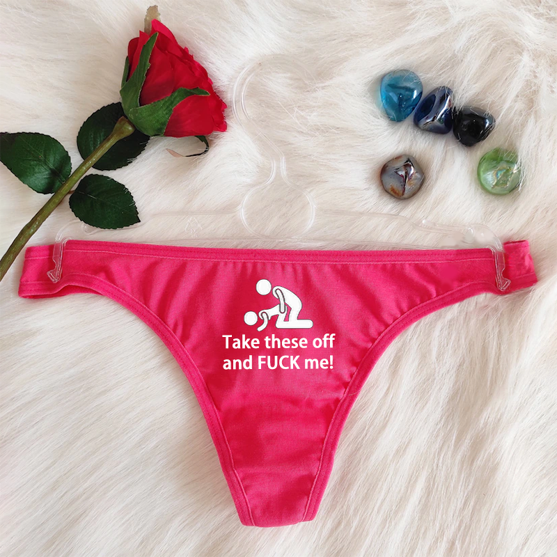 Customized thong with personalized text and pattern