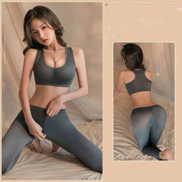 Personalized text pattern yoga pants set