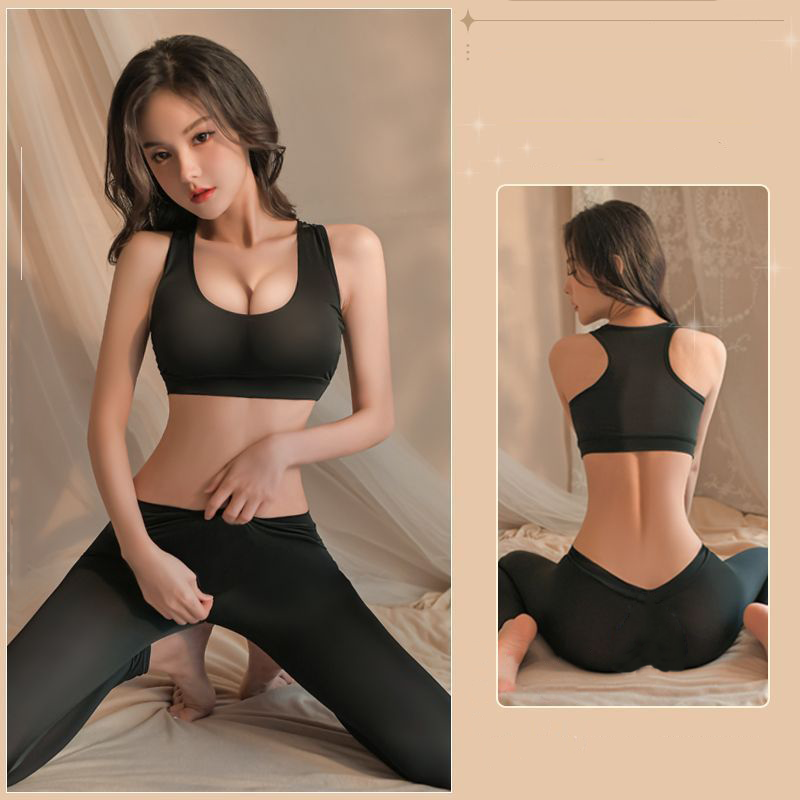 Personalized text pattern yoga pants set