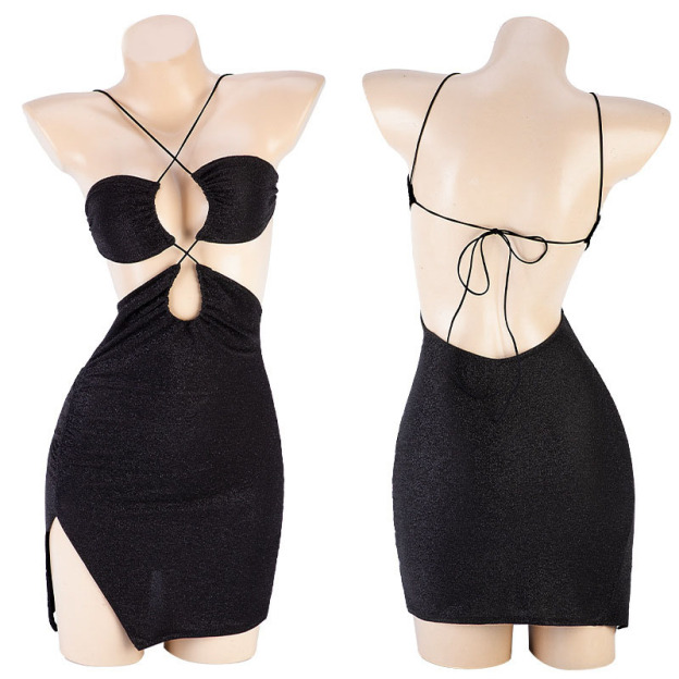 Personalized text pattern suspender nightdress