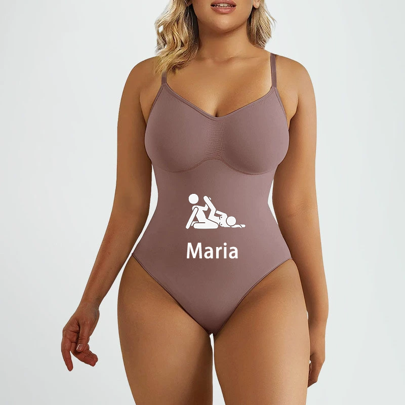 Customized text and photo suspender bodysuit