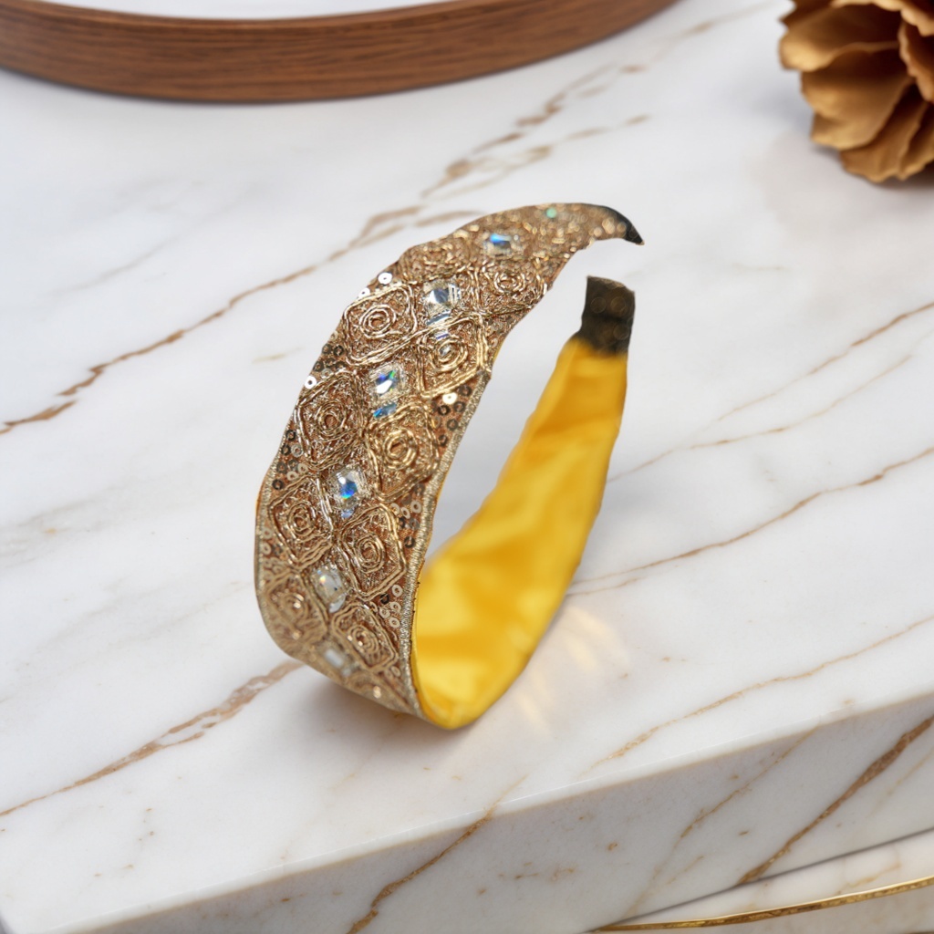 Rhinestone Headband French Vintage Light Luxury Heavy-Duty Headband High Cranial Top Hair Accessories