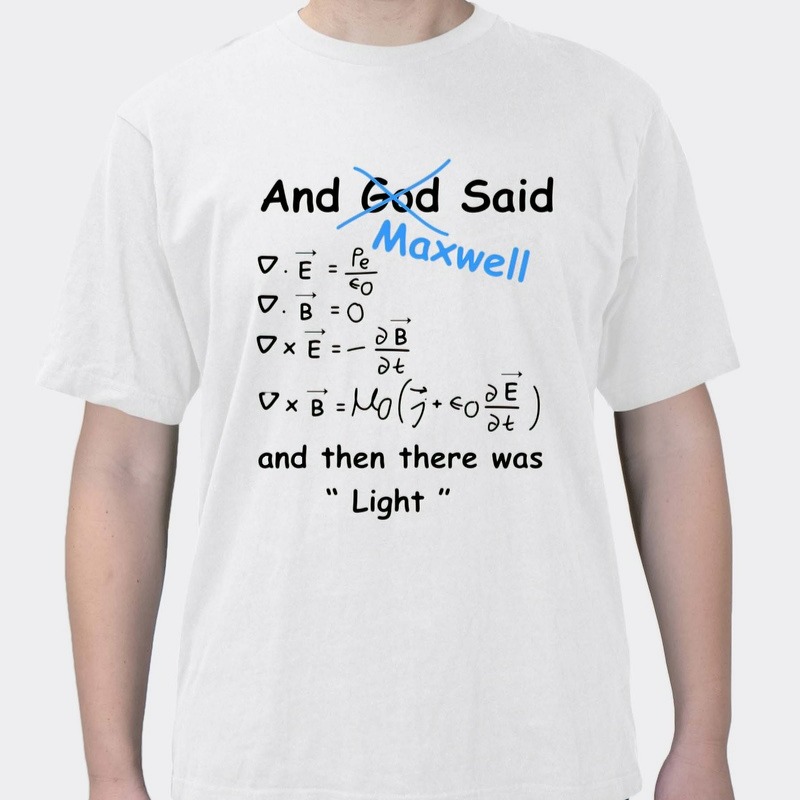 Electromagnetism calculus high number equation round neck short-sleeved top