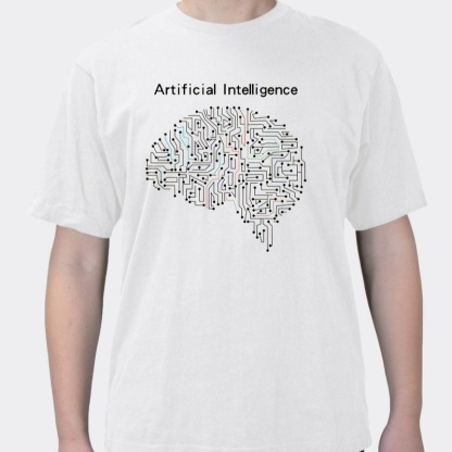 Creative Smart Brain print cropped T-shirt