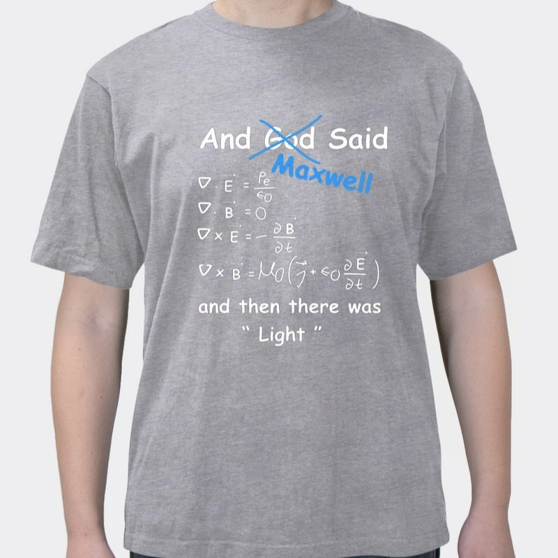 Electromagnetism calculus high number equation round neck short-sleeved top