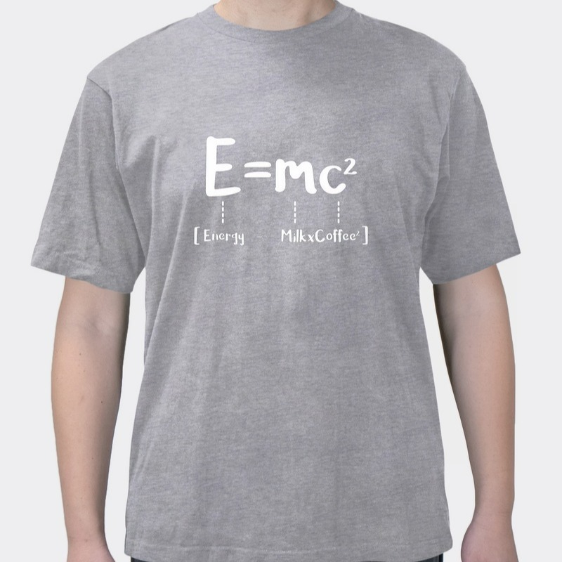 Fun Printing Einstein's Law Of Conservation Of Energy Short-sleeved T-shirt Men's Loose Cotton Student's Half-sleeved Couple's Dress