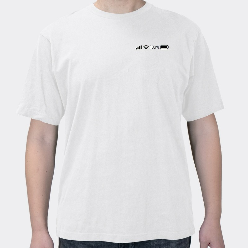 Cotton Power T-shirt Men's Signal Full-grid Short-sleeved Men's Summer Simple Pure Cotton White Half-sleeved T-shirt