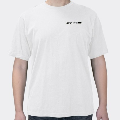 Low battery print cropped T-shirt