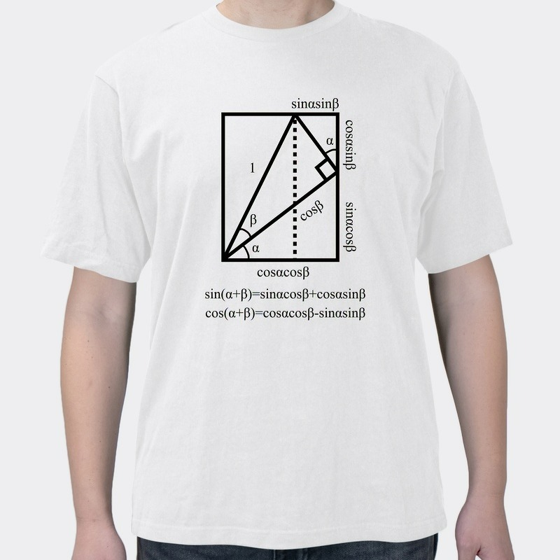 Spring And Summer New Products Science Mathematics Trigonometric Formula Derived Short-sleeved T-shirt Crewneck Student Xueba Clothes