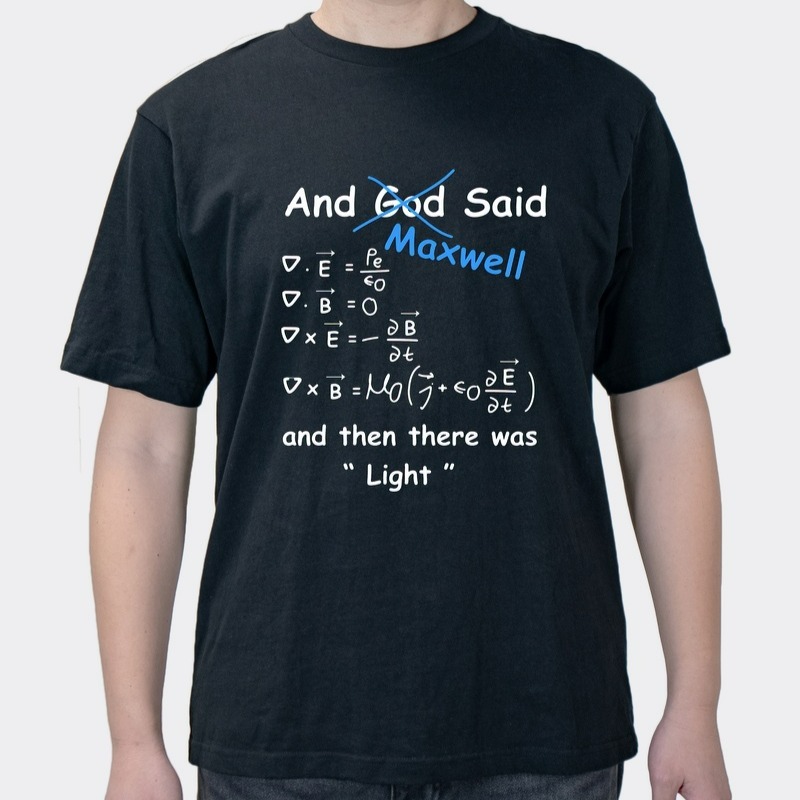 Electromagnetism calculus high number equation round neck short-sleeved top