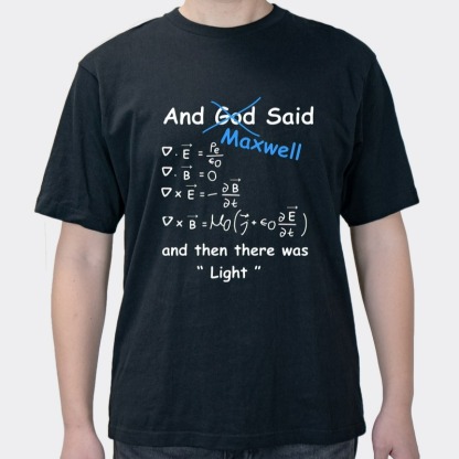 Electromagnetism calculus high number equation round neck short-sleeved top