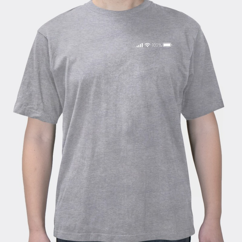 Low battery print cropped T-shirt