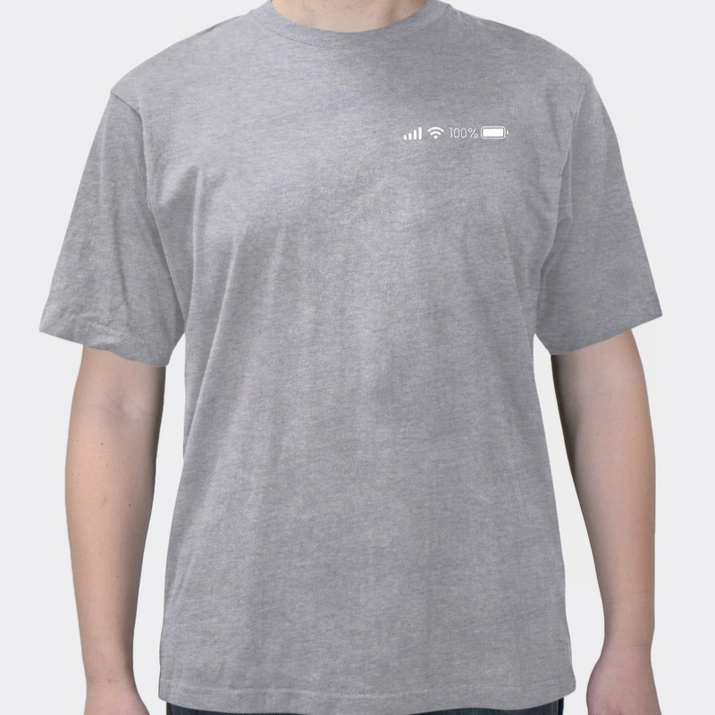 Low battery print cropped T-shirt