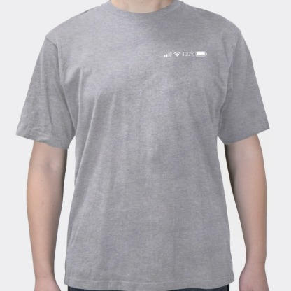 Low battery print cropped T-shirt