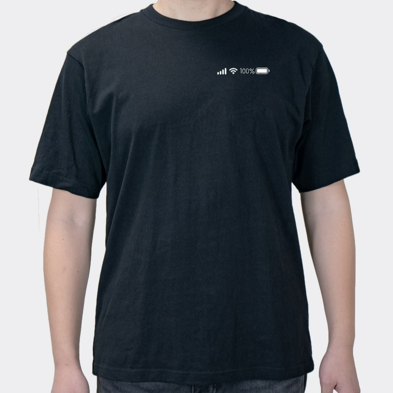 Low battery print cropped T-shirt