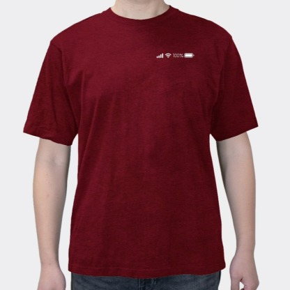 Low battery print cropped T-shirt