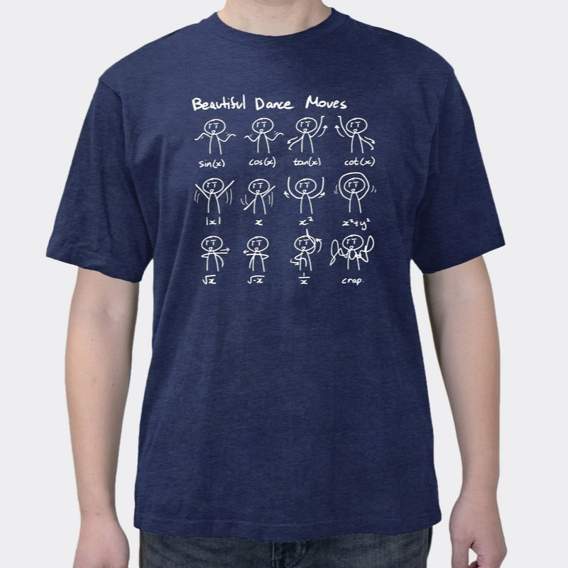 Summer creativity Personality Simplicity math dance Print short sleeves