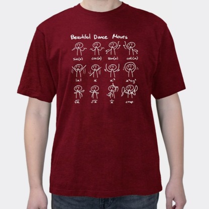 Summer creativity Personality Simplicity math dance Print short sleeves