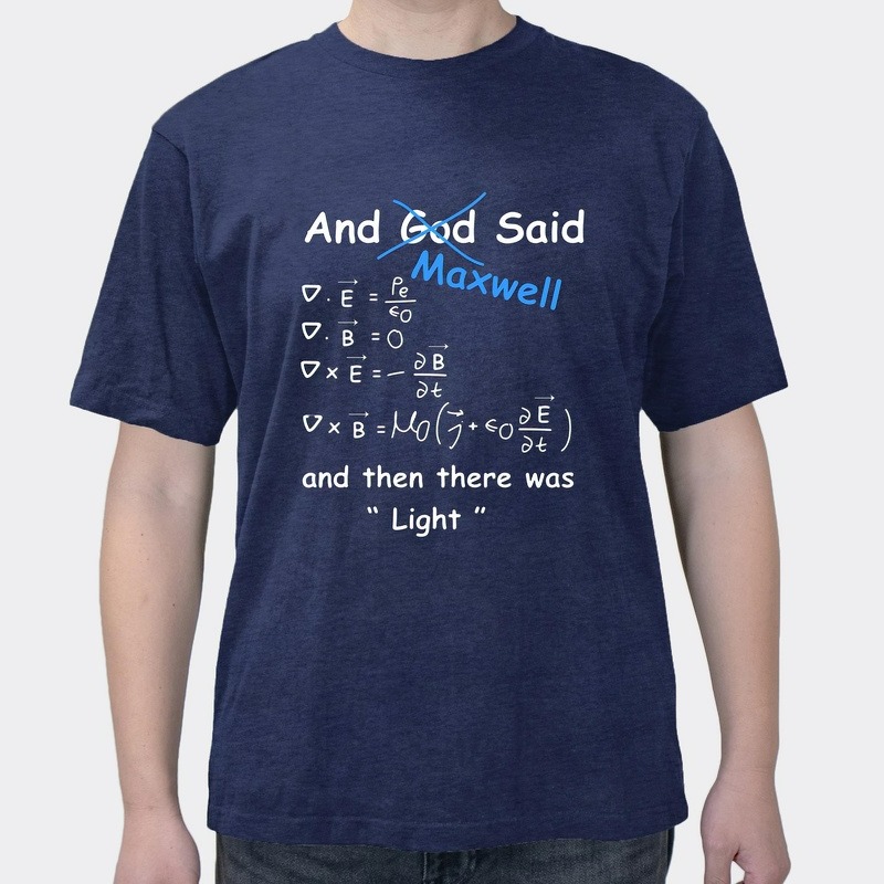 Electromagnetism calculus high number equation round neck short-sleeved top