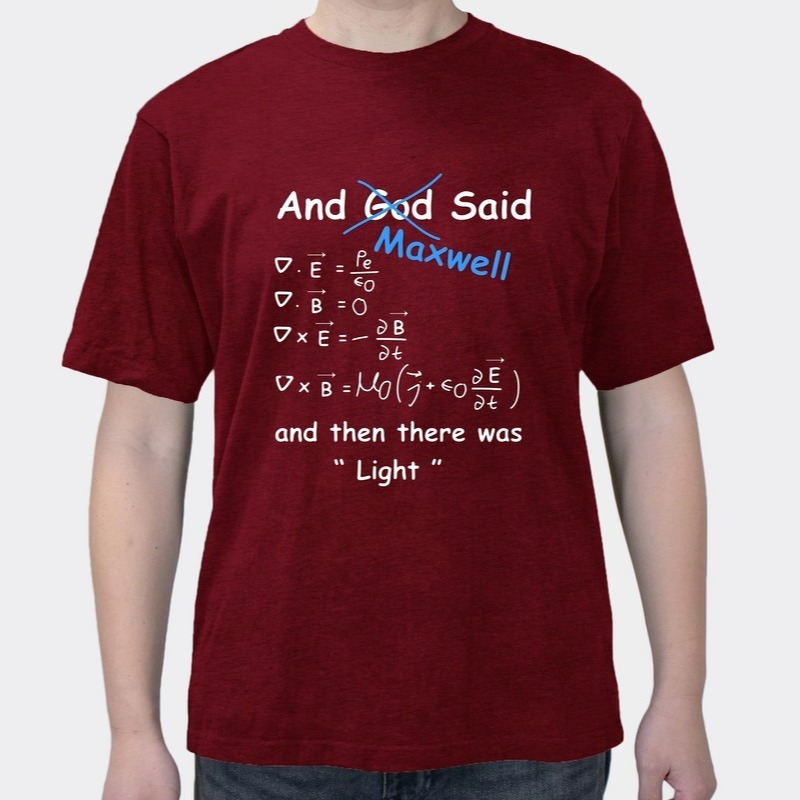 Electromagnetism calculus high number equation round neck short-sleeved top