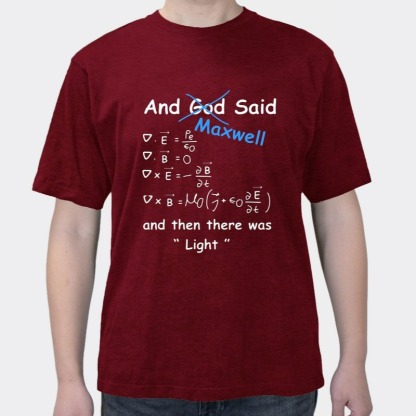 Electromagnetism calculus high number equation round neck short-sleeved top