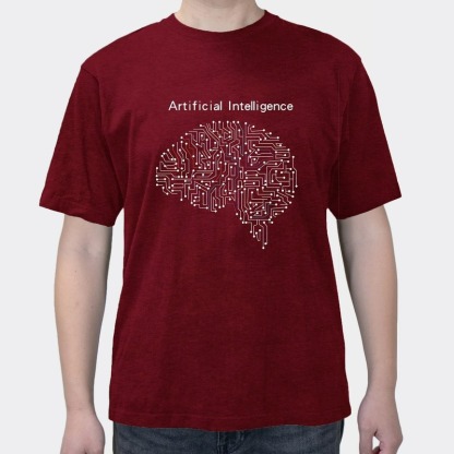 Creative Smart Brain print cropped T-shirt