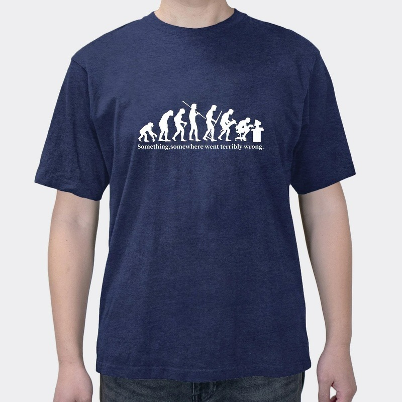 Darwin's Theory Of Biological Evolution Programmer Geek Life Explodes Funny Humorous Men's Short Sleeve