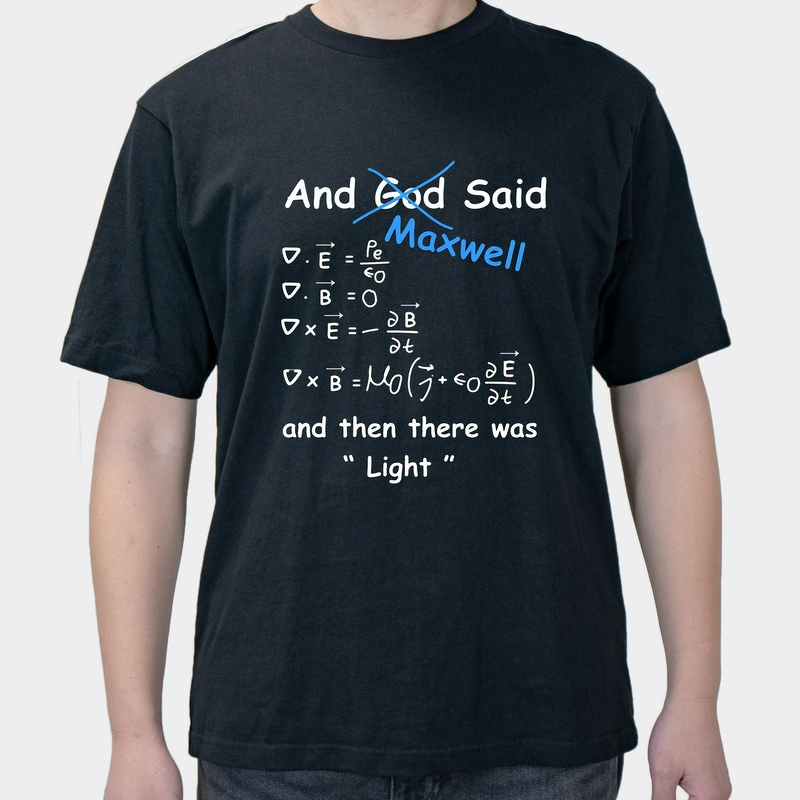 Electromagnetism calculus high number equation round neck short-sleeved top