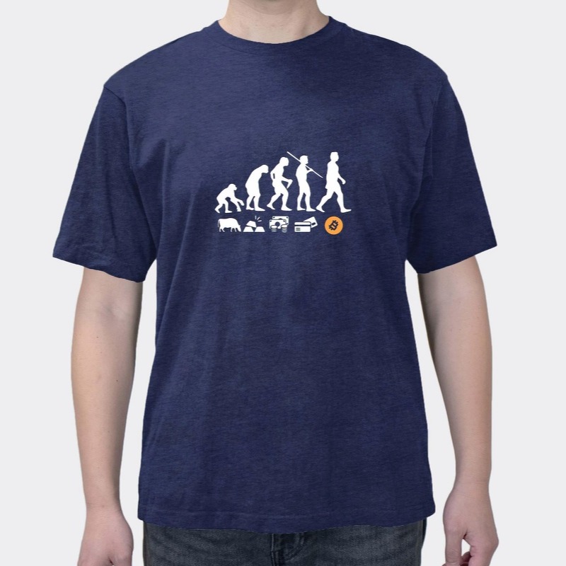 Musk's Same T-shirt Human Currency Evolution BTC Bit Short Sleeve Ethereum Currency Circle Currency Block Chain Clothes