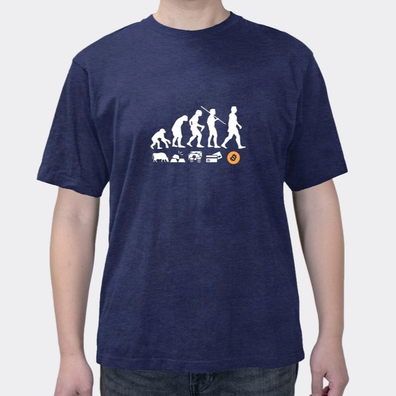 Musk's Same T-shirt Human Currency Evolution BTC Bit Short Sleeve Ethereum Currency Circle Currency Block Chain Clothes