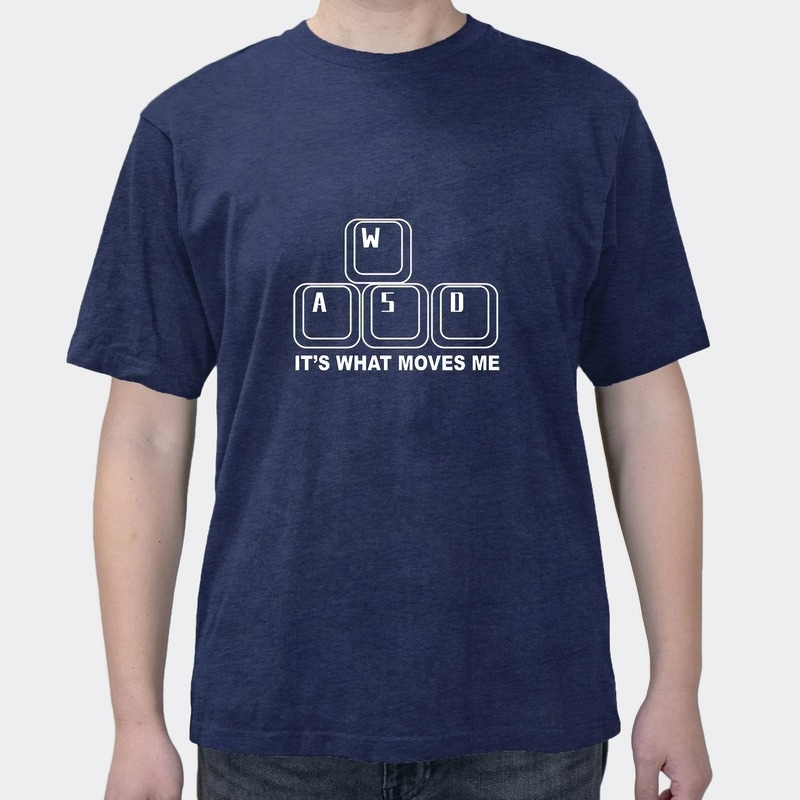 Summer New Programmer Computer Keyboard Wasd Key Printing Cotton Short Sleeve