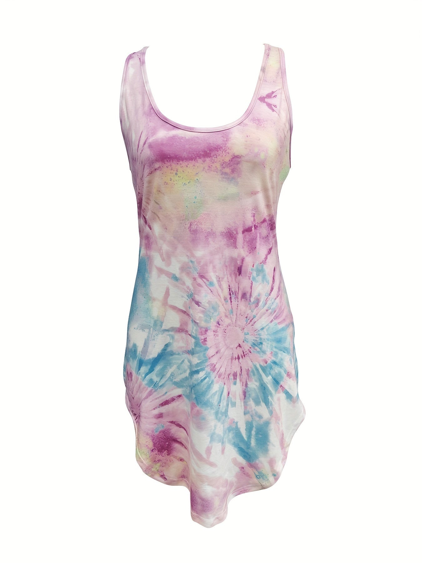 Crewneck tie-dye gradient backless mini dress Random shipment