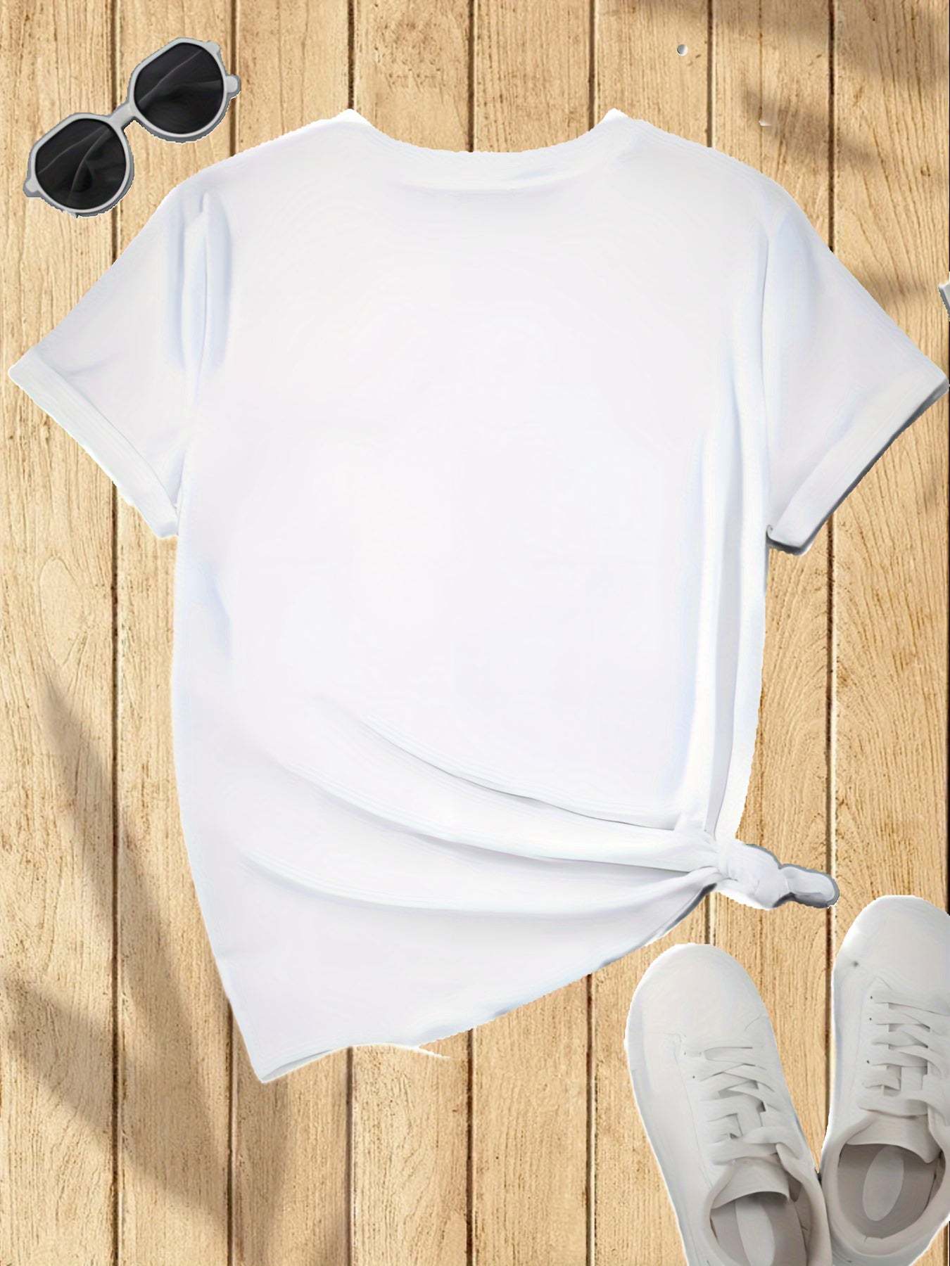 Tropical peony flower summer short sleeve vacation casual print top t-shirt Random shipment