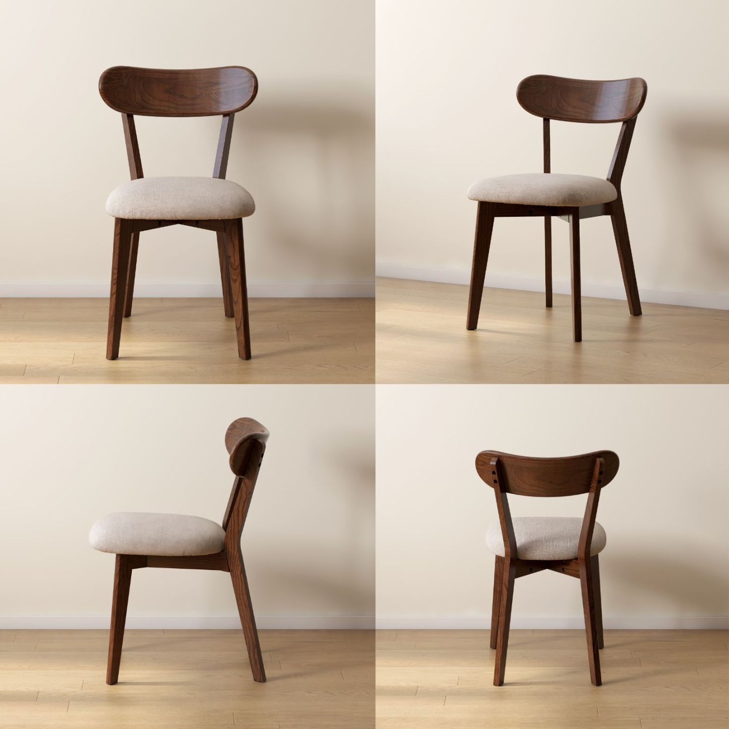 小淘家实木餐椅舒适软包靠背椅餐厅吃饭椅子家用橡木休闲办公椅