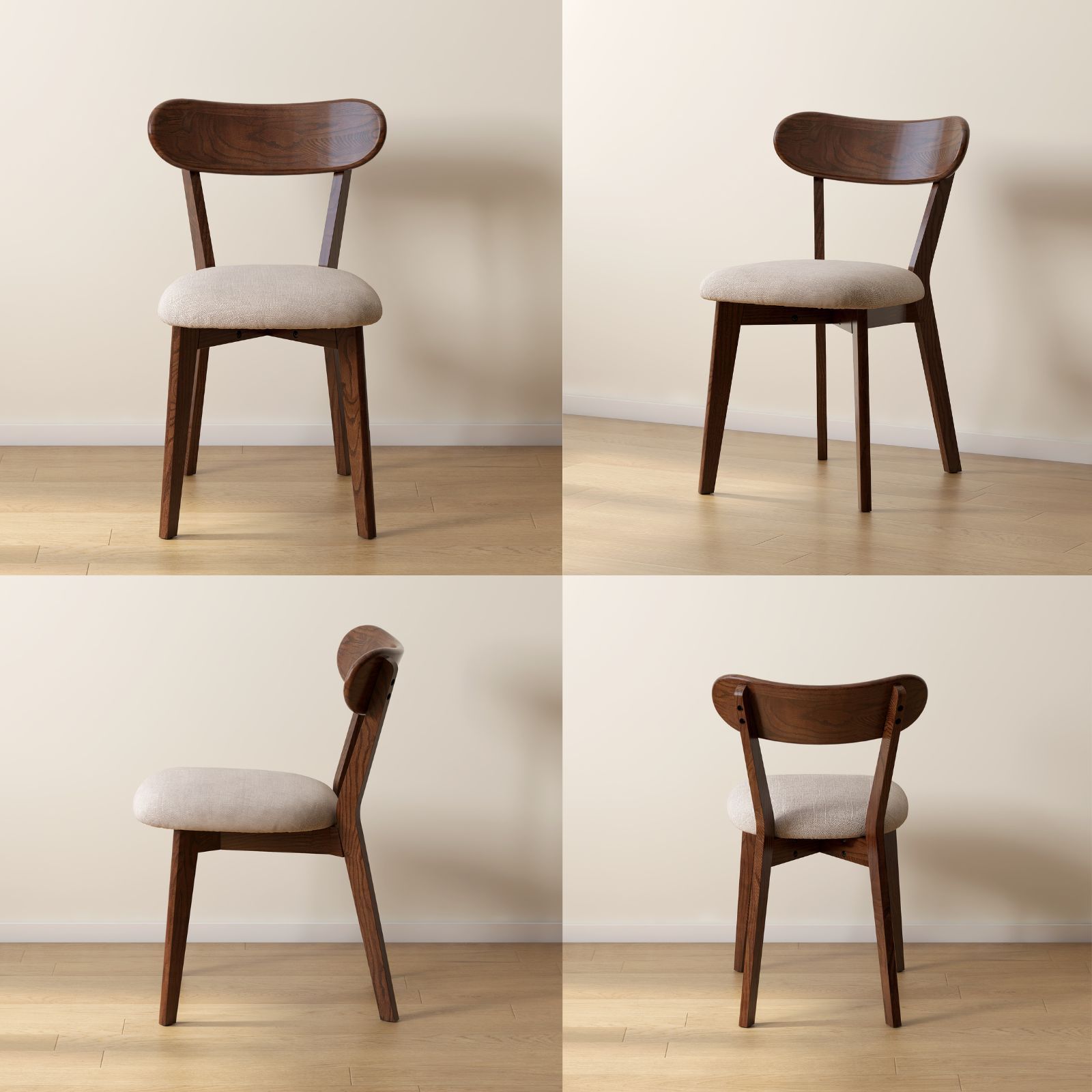 小淘家实木餐椅舒适软包靠背椅餐厅吃饭椅子家用橡木休闲办公椅