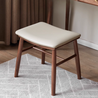 轻奢黑胡桃木实木化妆桌伸缩斗柜化妆台卧室转角梳妆台带小凳子