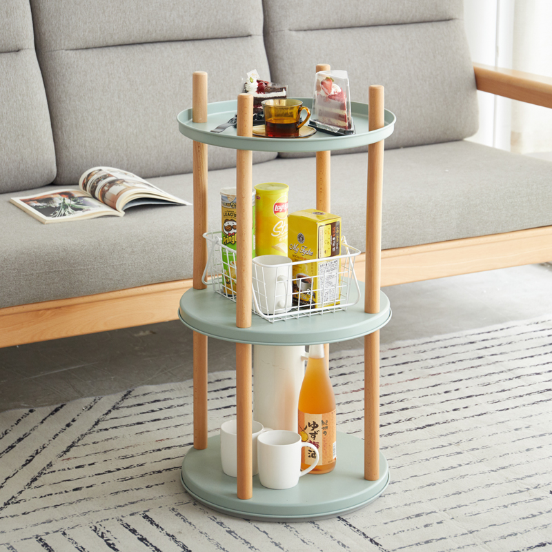 小淘家实木旋转收纳架多层图书收纳简易小书柜书房落地置物架