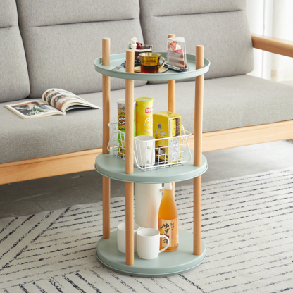 小淘家实木旋转收纳架多层图书收纳简易小书柜书房落地置物架