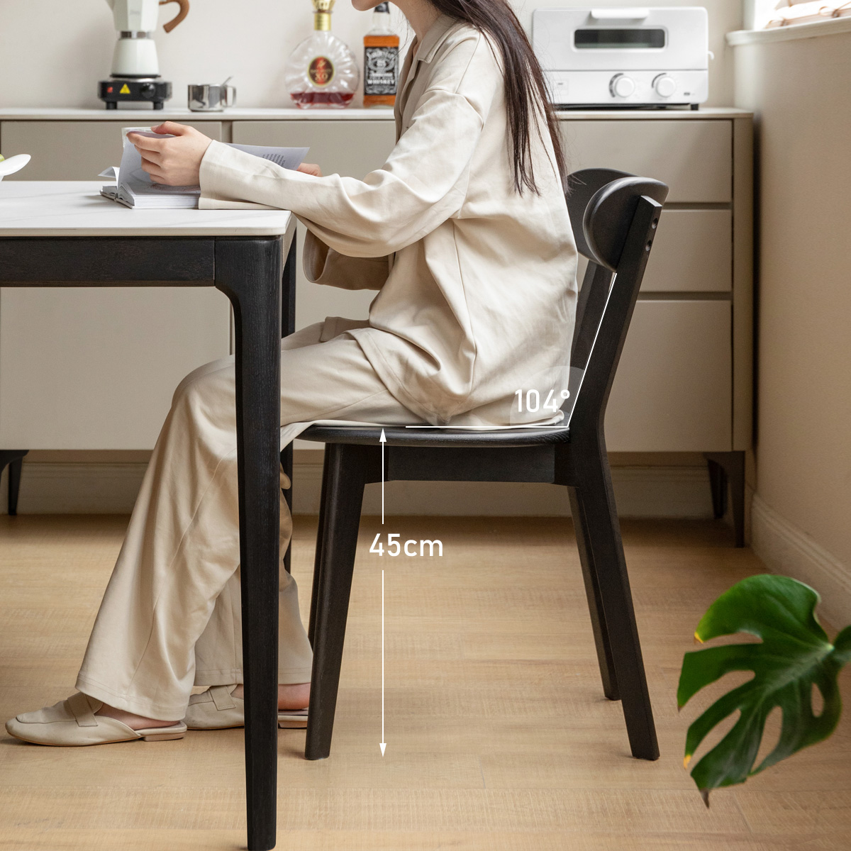 小淘家实木餐椅北欧橡木靠背椅家用休闲椅现代简约餐厅吃饭椅子