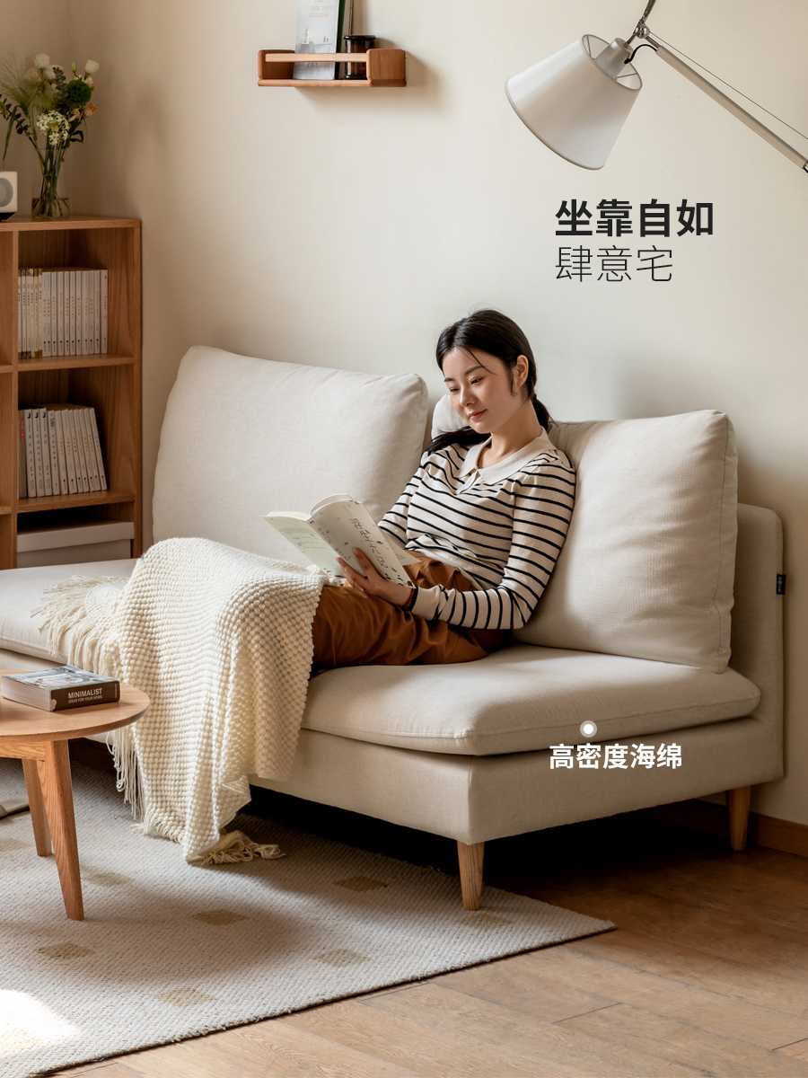 小淘家布艺沙发客厅无扶手沙发小户型双人位沙发阳台休闲小沙发